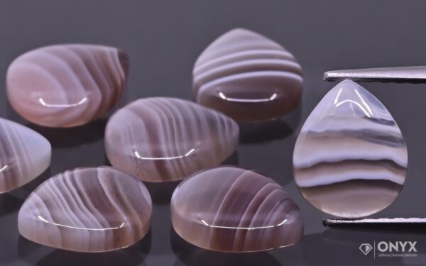 Botswana Agate low cabochon pear 10.5×9 mm